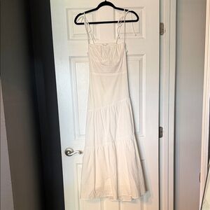 12th Tribe Elegant White Maxi Dress